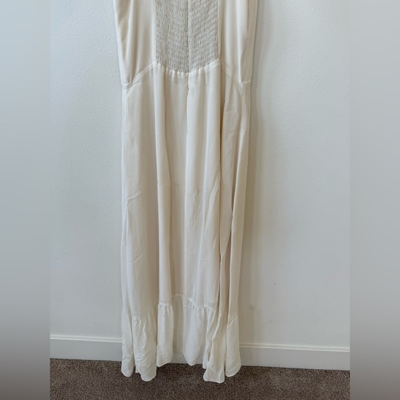 Reformation Ivory sleeveless Nikita Tank Tie Straps Flounce Hem midi Dress 8 - Picture 9 of 13